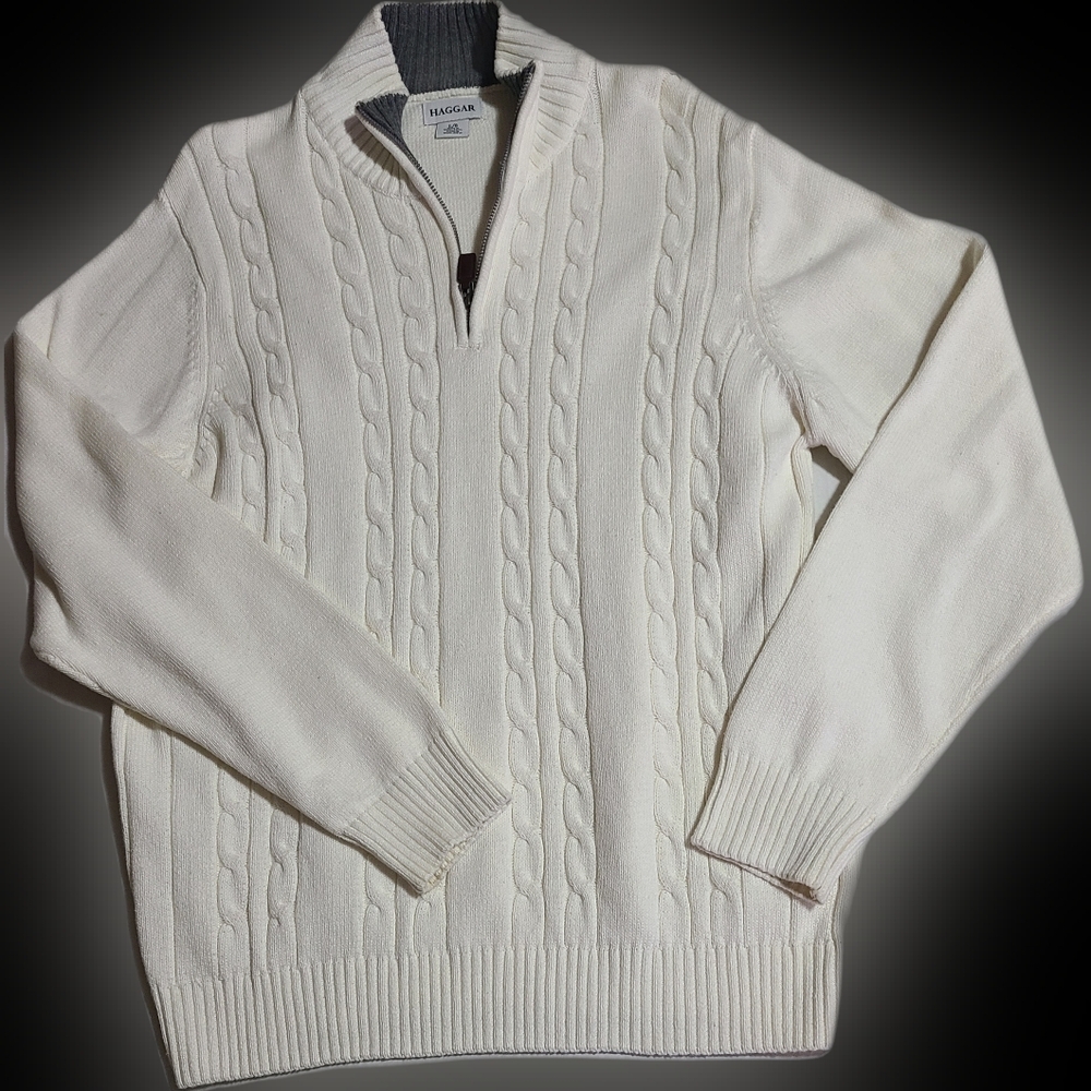 Haggar Women's Size L Zip Front Cardigan NWOT Y2K Textured Neutral
